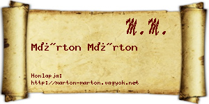 Márton Márton névjegykártya