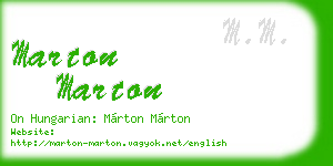 marton marton business card