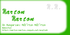 marton marton business card